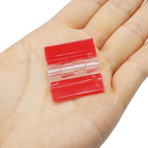 Hordion 12PCS Clear Acrylic Hinges Adhesive, Small Plastic Hinges 35x30mm | Foldable Hinge Tools for Cabinet Aquarium Lid Glass Furniture DIY Display Stand - size: 35x30mm