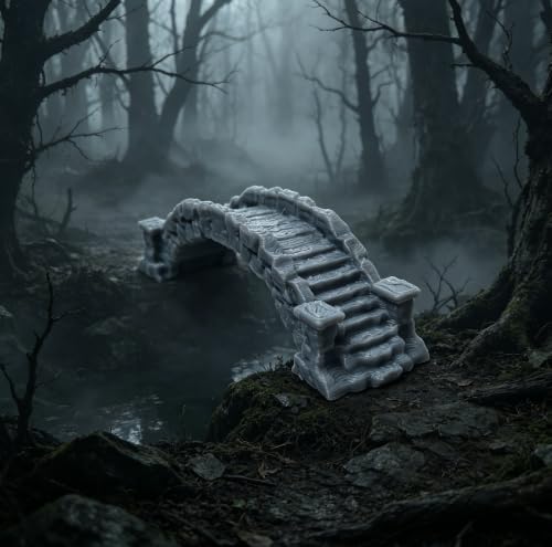 Miniature Stone-Style Arch Bridge Decor, Gray Medieval Bridge Model for Aquarium Landscape, Garden Scene, Tabletop Game Terrain, Photo Prop