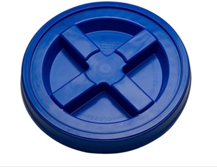Food Grade 5 Gallon Made in USA Plastic Bucket with Air Tight Screw on Lid (Pack of 2) (Pink with Blue Lids) - color: Pink With Blue Lids