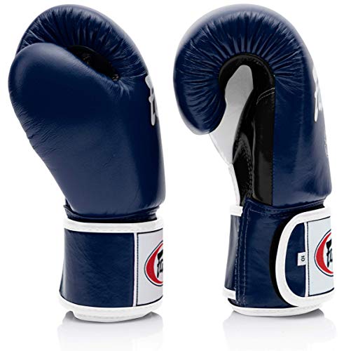 Fairtex BGV1 무에타이 복싱 트레이닝 스파링 장갑 남성, 여성, 아동용 | 프리미엄 품질, 경량 및 충격 흡수 복싱 장갑 - color: 블루/블랙/화이트., size: 14온스