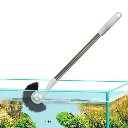 Fish Tank Cleaning Brush Long Handle 55cm, Aquarium Algae Scraper for Glass Tanks and Acrylic Aquariums, Fish Tank Cleaning Tools Glass Cleaner with Spiral Brush Head