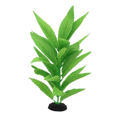 2-Pack 12 Inch Aquarium Silk Aquarium Plants, Artificial Plastic Plant | For Small Tank, Goldfish, Fish Hides - color: Green a