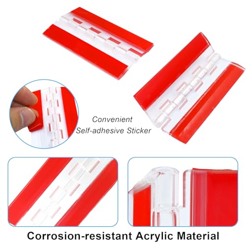 Hitefu Clear Acrylic Hinges, 75x45mm, 4 Pcs | Invisible, Self Adhesive, For Aquarium Lids, Cabinets, Display Stands & DIY Furniture - size: 75*45mm