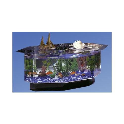 680 38" Long Aqua Stretched Octagon Coffee Table Aquarium 28 Gallon
