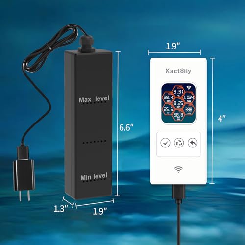 Kactoily Smart Aquarium Monitor All in One pH/ORP/Salt/S.G/TDS/EC/Temp 24h Online Freshwater and Saltwater Fish Tank Tester (WiFi Version)