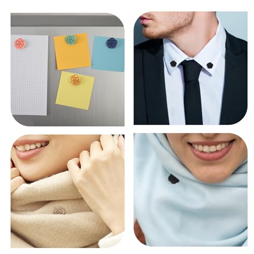 Camellia Style 8pcs Pinless Multipurpose Magnetic Hijab Pins - Colorful Scarf Pins for Women's Hijabs & Clothes