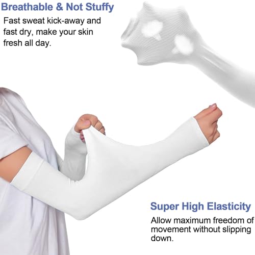 beister Arm Sleeves for Men & Women, UPF 50+ UV Sun Protection, Cooling - color: 6 Pairs Black+white+grey+beige+blue+pink(without Fashion)