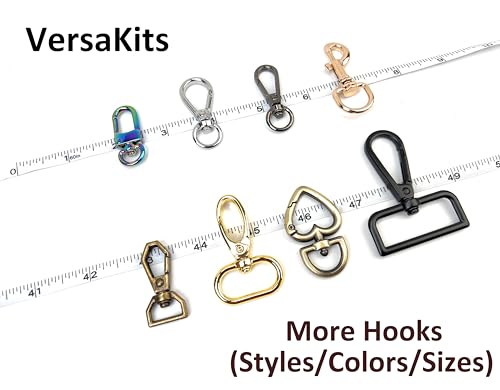 10 Pcs Rainbow Classic Swivel Lobster Clasps | Premium Zinc Alloy Heavy-Duty Construction Secure Spring Closure 360° Smooth Rotation DIY Craft & Repairs - color: Rainbow