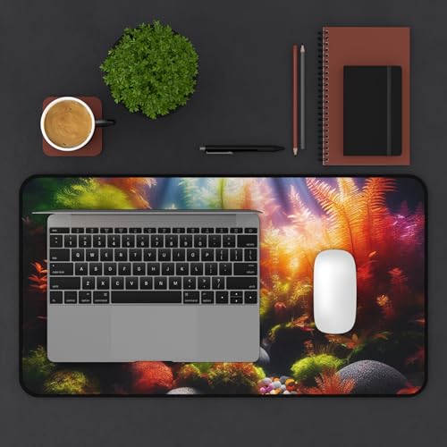 Vibrant Aquarium Gravel Desk Mat - Smooth Surface with Rubber Base - size: 12" × 22"