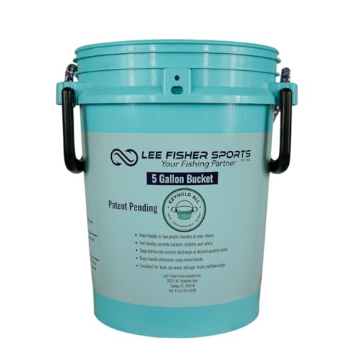 iSmart 5 Gallon Bucket with Rope Handle, Two Sides Handle, 2 Color to Choose (Aqua Logo, 1 Pack) - color: Logo