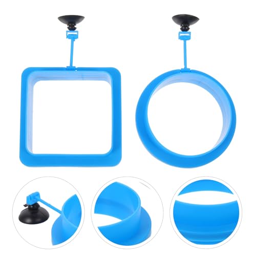 3pcs Wear Resistant Aquarium Feeder Rings Set, Floating Fish Feeding Circles with Thickened Square Round Plastic Design, Prevent Water Diffusion for Fish Tank Accessories