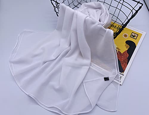 Txameru Hijab for Women Chiffon Hijab Scarfs for Women Long Shawl - color: White