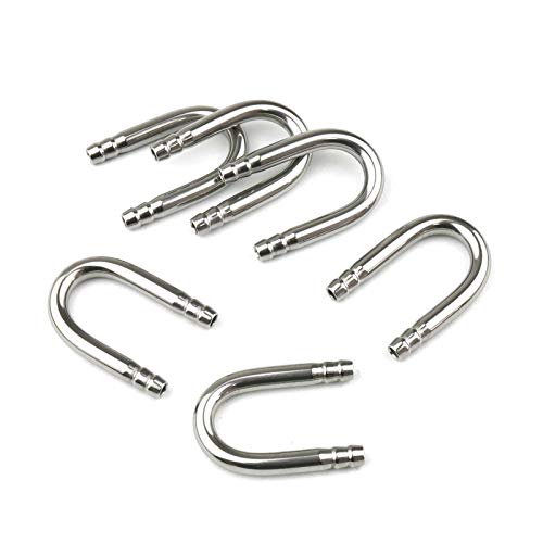 6 PCS U Shaped Stainless Steel Tube CO2 Connector for Aquarium Fish Tank Co2 Oxygen Tubing