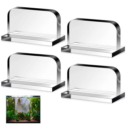 4-Pack 1.4"x1.4"x2.4" Transparent Adhesive Acrylic Handles for Glass Aquarium Lid