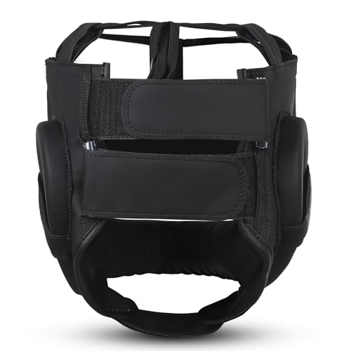 Full Face Boxing Headgear Boxing Sparring Men Women, a Complete Package for MMA and Kickboxing Trainees, Muay Thai Boxing Safety Head Guard - color: Dull-Black