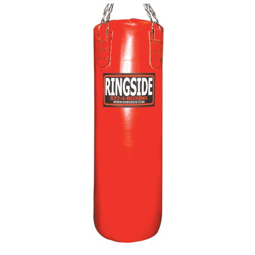 Ringside Leather Heavy Bag, Punching Bag for Boxing Training and Workout, 65 lbs, Includes Heavy Bag Chain and Swivel - color: Black