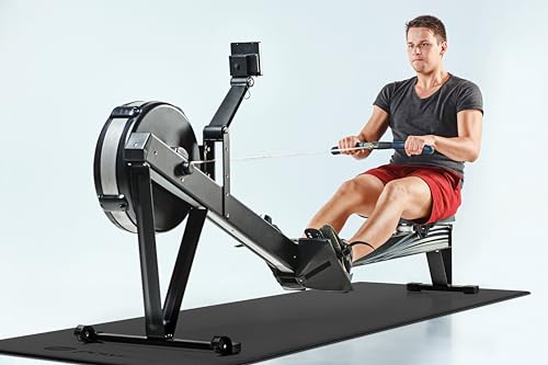 Rowing Machine Mat for Hydrow, Concept 2, Peloton Rower,Treadmill | Extra-thick PVC, Sweat and waterproof, Non-slip surface, 12-month warranty, USA-based support