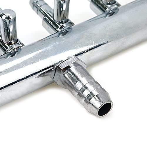 Air Flow Splitter Aquarium Stainless Steel 6Way Lever | This stainless steel 6-way lever control valve splits air flow for aquarium use. - size: 6 Ways