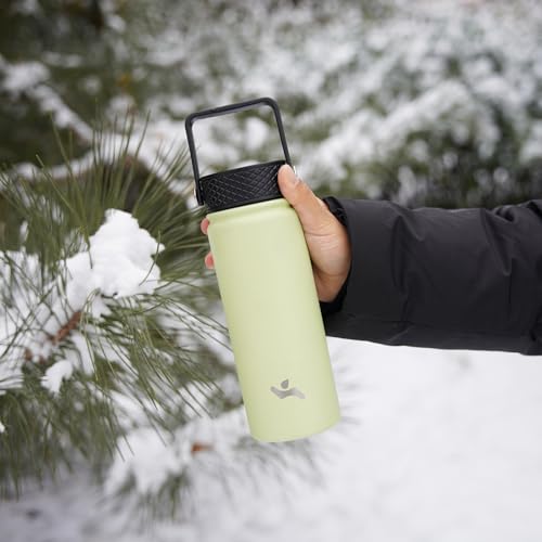 Konokyo 40oz Insulated Water Bottle Stainless Steel Sport Bottles with 3 Lids,Macaron Green - color: Macaron Green, size: 40 Ounces