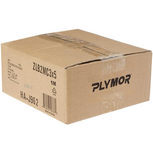 Plymor 3 x 5 inch, 2 Mil Zipper Reclosable Bags (Case of 1,000) | Plastic poly bags for jewelry, beads, rings, earrings, pills, vitamins, spices, coins, screws & small parts - size: 3" x 5" (1,000 Count)