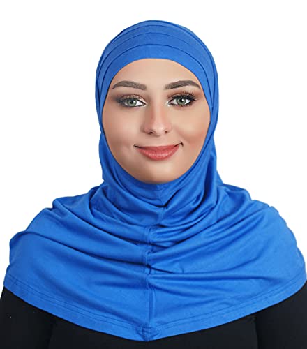 AL AMIRA Beautiful cotton hijab scarf Islamic women fancy hijab K101 - color: Royal Blue