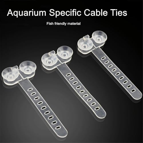 Multipurpose Fishtank Suction Cup Cable Tie for Secure Holding Device Heaters Pumps and Wire Arranging 10PCS Aquarium Suction Cup Cable Tie - color: Black