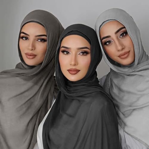 Viscose Hijab Scarf for Women Muslim Cotton Jersey Hijab Fashion Long Scarf Shawls - color: Cloud