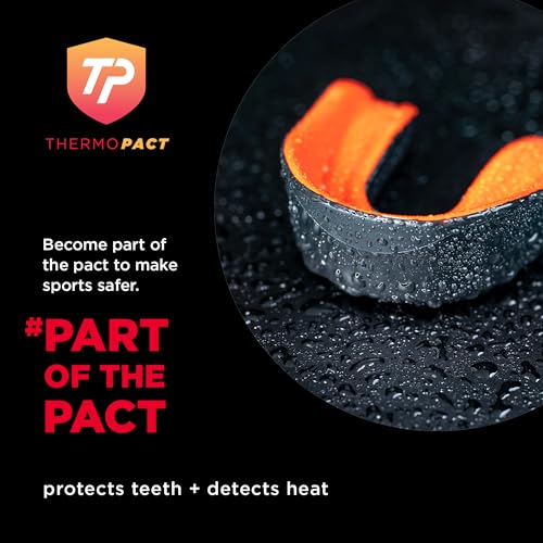 MouthShield Sports Mouth Guard - Detects Overheating with Color Change Tech - Ultimate Impact Protection with D3O® - Football Hockey Lacrosse & Combat - Dentist Designed - Made in the USA - size: Adult (Strap)