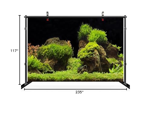 20x10ft Fish Tank Backdrop Aquarium Underwater Grass Leaves Aquatic Plant River Stone Bed Lake Background Diving Holiday Fishing Party Decoration Photo Props Wallpaper - size: 20x10FT