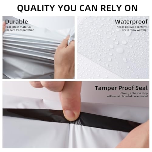 White Poly Mailers 12x15.5 in, Shipping Bags, 500 Pcs | Bulk poly mailers and shipping bags for clothes; mailing bags for packing shirts, hoodies, and apparel. - size: 12" x 15.5" 500pcs