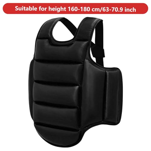 Boxing Body Protector, Reversible Chest Protector, Adjustable Taekwondo Sparring Gear, Sponge Boxing Training Equipment 160-180cm Equipment for Training Gear - color: Black & White