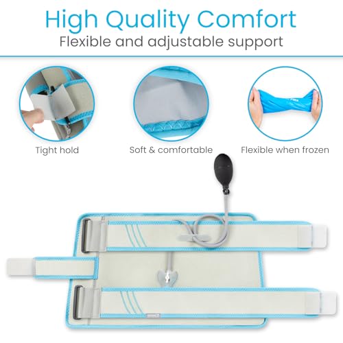 Vive Compression Elbow Ice Pack Wrap w/Inflatable Pump - Pain Relief for Fractures, Tendonitis, Tennis Elbow & Post Surgery Recovery - Adjustable Hot & Cold Therapy Brace - Arctic Flex Gel Technology - style: Compression Ice Pack