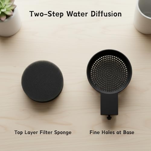 Aquarium Water Change Diffuser for Rimless Fish Tanks (Black, Medium) | Spill-Proof Water Changer Attachment, Protects Substrate, Plants & Decorations, Gentle Flow Design Safe for Fish & Shrimp