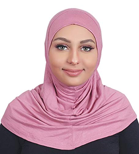 AL AMIRA Hijab one pcs Muslim Hijab Cotton Amira 1 Piece Hood Hijab Tube - color: Dusty Rose