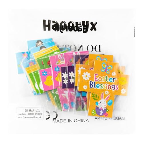 Haooryx Easter Cross Jigsaw Puzzles - 12 Pcs Cartoon Religious Jesus He Is Risen He Lives Easter Hello Spring Jigsaw Challenging Puzzle Family Home Decor Game Nights Party Gift Toy Interlock Perfectly - style: Easter Cross