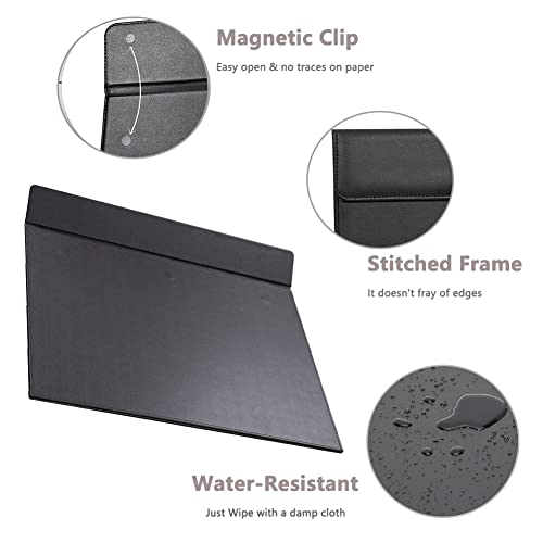 18''x14'' Large Rectangle A3 Desk Writing & Drawing Desk Pad &Board Table Protector Mat with Paper Clip on Top Black - color: Black-a186