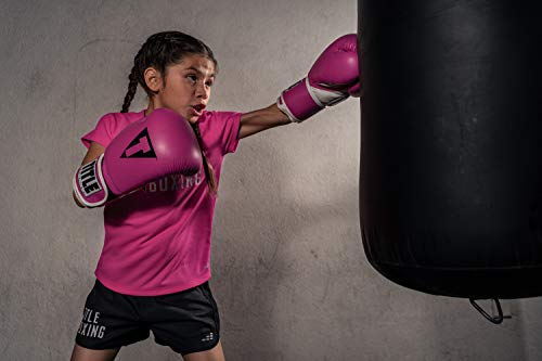 TITLE Boxing Pro Style Leather Training Gloves 3.0 - Boxing Gloves, Boxing Training Gloves, MMA Gloves, Oz Training Gloves, Kickboxing Gloves, Punching Bag Gloves, Sparring Gloves - color: Hot Pink/White, size: 12 oz
