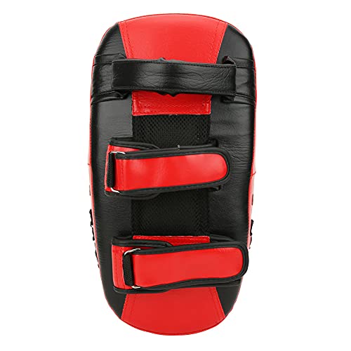 Muay Thai Kick Pad, Curved Shock Absorbing Strike Target for Boxing MMA Training PU Leather Red 36 x 19 x 9 cm 1 Pc