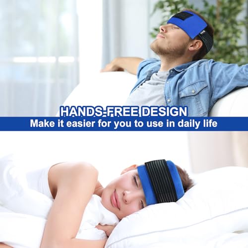Reusable Ice Packs for Injuries (2-Pack) - Hot & Cold Therapy Gel Pack Wrap for Knee, Shoulder, Back Pain Relief, Adjustable, Flexible for Sports Injuries & Recovery (Blue)