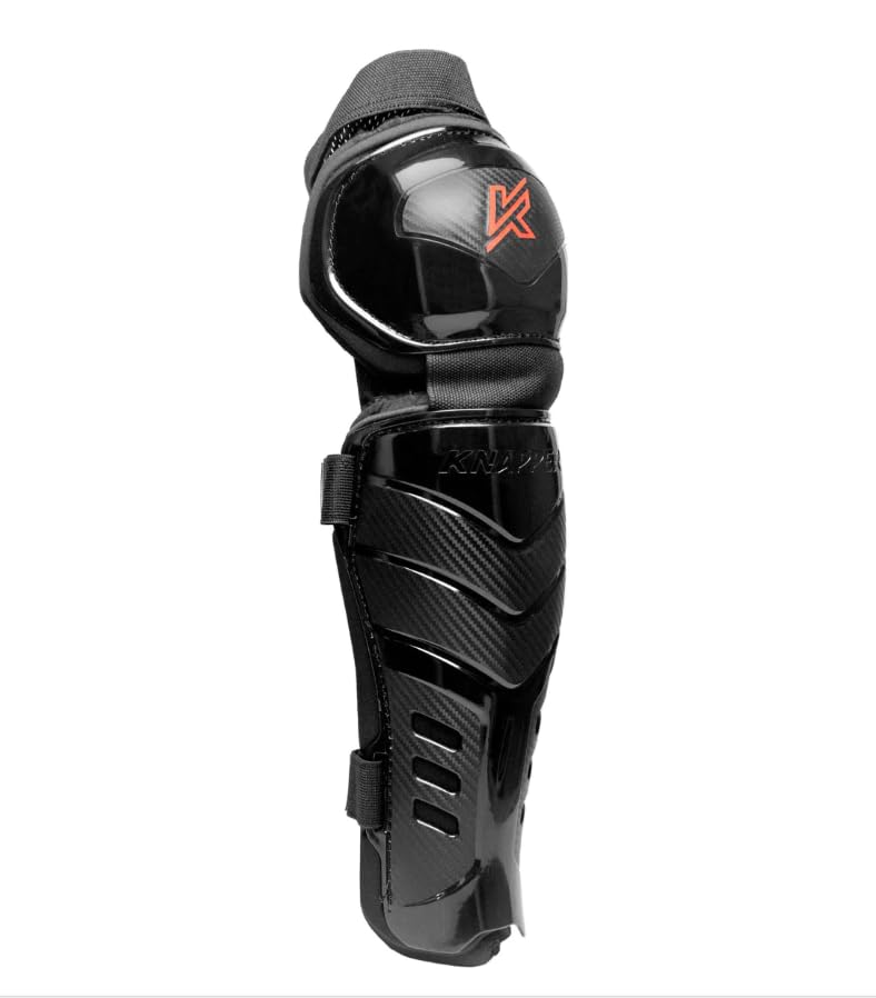 Ball Hockey Protective Gear | AK7 PRO SHIN Guards | KNAPPER - color: Black, size: 11