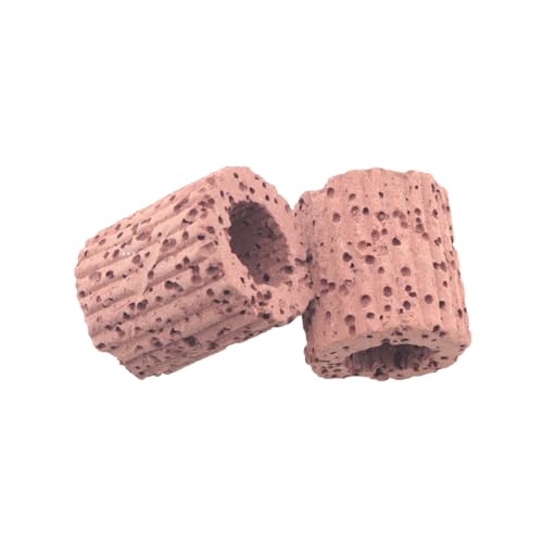 6PCS Aquatic Plant Cultivation Fixed Ring Base 25mm Brown Ceramic Aquarium Decoration for Decorating Fish Tank Landscapes