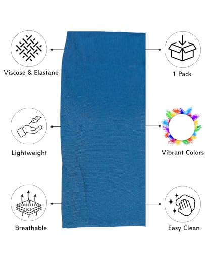 Prien Women Cotton Hijab Cap, Stretchy Head Cover, Pre-Sewn Inner Muslim Scarf Undercap, Non Slip Headband for Daily Wear - color: Turquoise