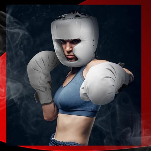 Jenaai 3 Pack Boxing Headgear Adjustable Padded Safety Head Guard MMA Training Sparring Kickboxing Muay Thai Martial Art Karate Taekwondo Helmet Gift for Valentines Adult Men Women - color: Black, Red, White