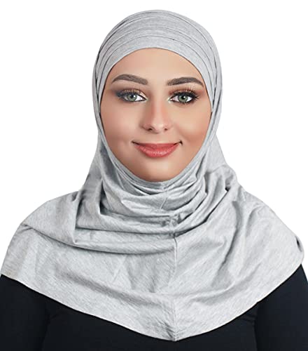 AL AMIRA Beautiful cotton hijab scarf Islamic women fancy hijab K101 - color: Heather Gray