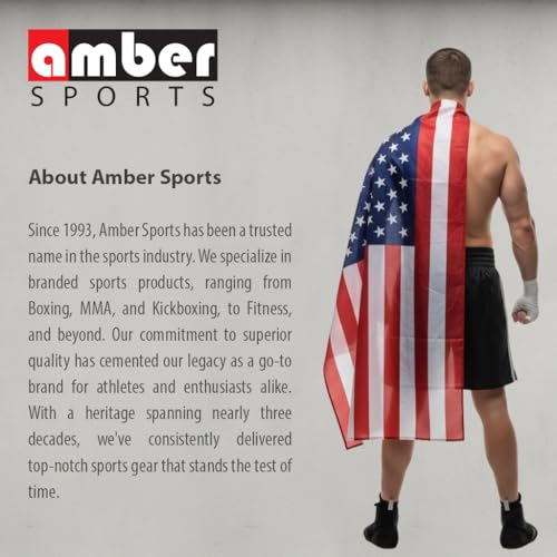 Amber Fight Gear Professional Leather Fight Gloves – Competition Ready Boxing & Kickboxing Gloves – Padded Multi-Layered Foam – Pre-Curved Safety Design – Sizes 8oz, 10oz, 12oz – Red & Blue - color: Red, size: 8 oz