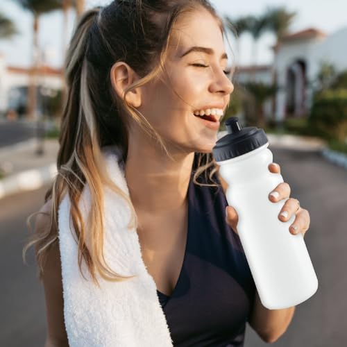 JEELAD Soft Folding Water Bottles TPU Collapsible Flask Hydration Pack Vest Ideal for Running Hiking Cycling Outdoor - color: 02 White - 600ml(20oz) - 1 Pcs