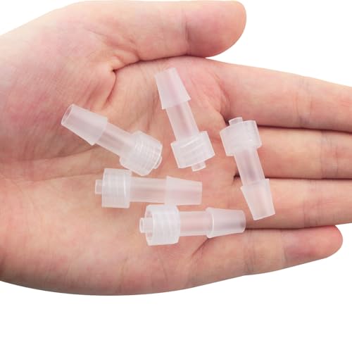 10PCS Public Luer Lock 1/4 inch Polypropylene Hose Connector 6.8mm Luer Female Connector Syringe Extension Tube Dispensing Valve Connector for Aquarium Equipment Laboratory