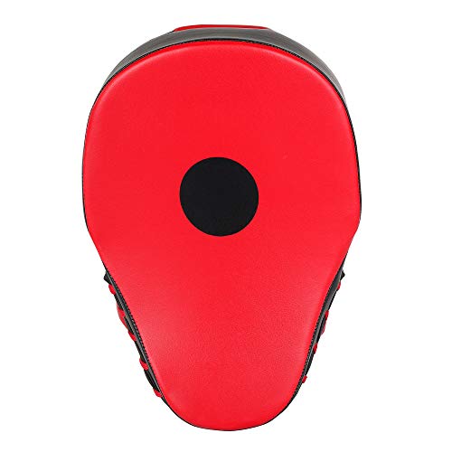 Curved Punching Mitts for Focused Hand Target Bag to Punch & Kickboxing, MMA Muay Thai Home Gym Training Pads for Men and Women - color: Red & Black