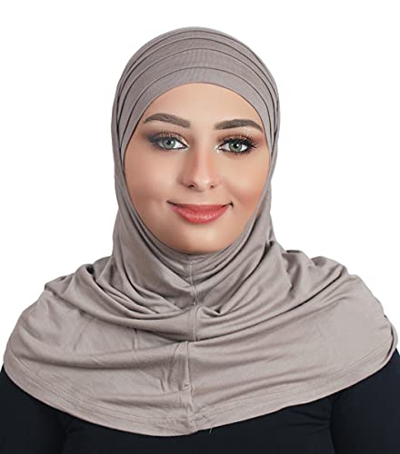 AL AMIRA Beautiful cotton hijab scarf Islamic women fancy hijab K101 - color: Coffee