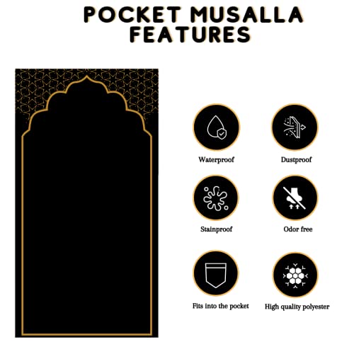 Prayer Mat ibadah Portable Prayer mat for Home and Outdoor use | Pocket Musalla | Muslim Traveller Prayer Rug | Waterproof mat | Islamic Gift | Eid Gift | Muslim Gift | Limited Edition Palestine
